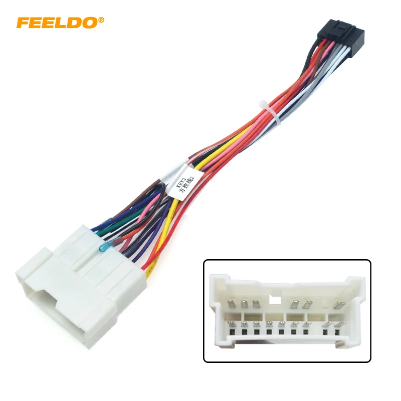 Feeldo Car Stereo Radio 16pin Adaptor Wiring Harness For Hyundai Tucson