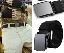 

100-160cm Belt For Men Fashion Male Belts Outdoor Metal Automatic Buckle Canvas Casual Jeans Pants Cool Wild Waist Big Plus Size