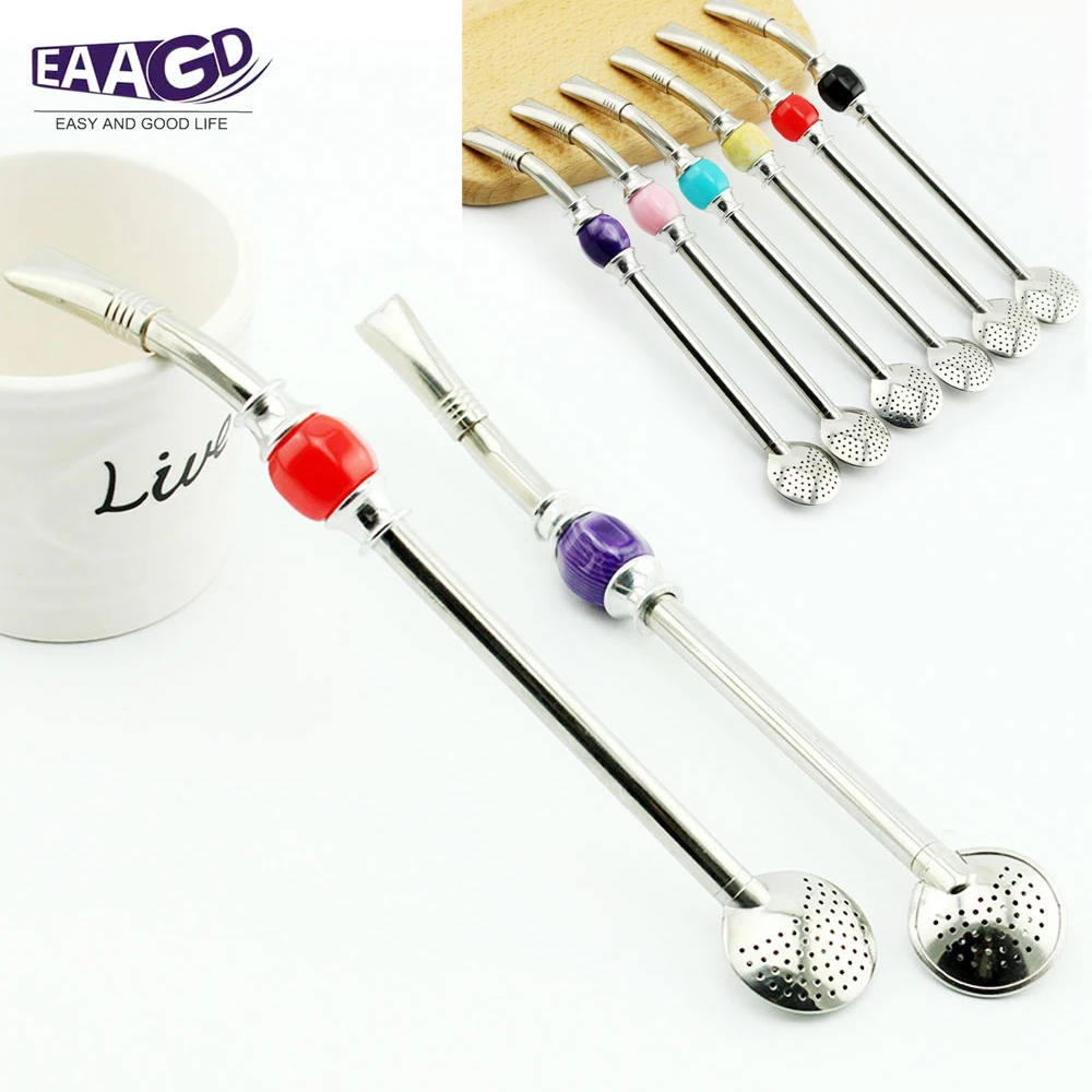 

1Pcs Stainless Steel Yerba Mate Tea Bombilla Gourd Drinking Straw Removable Filter Spoon Cleaning Brush Drinking Accessories