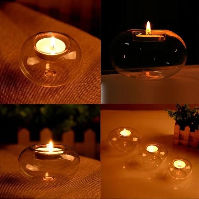 5pcs 8cm Clear Glass Tea Light Candle Holder Ball Shape Candlestick Wedding  Party Ktv Bar Church Bauble Decoration - Candle Holders - AliExpress