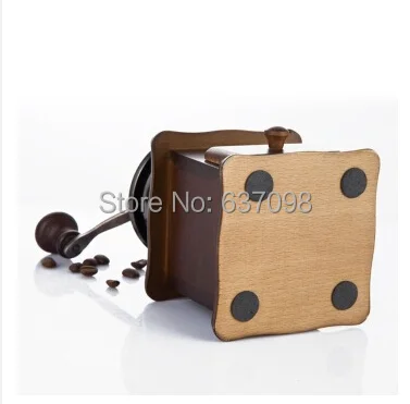Fxunshi MD-802 household cafe maker machine hand coffee home wooden vintage mill manual coffee bean grinder grind powder