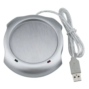 

Beverage Cup Silver 4 Port USB Hub Tea Coffee Cup Mug Warmer Liquid Temperature Electric Warmer For PC Heater Pad