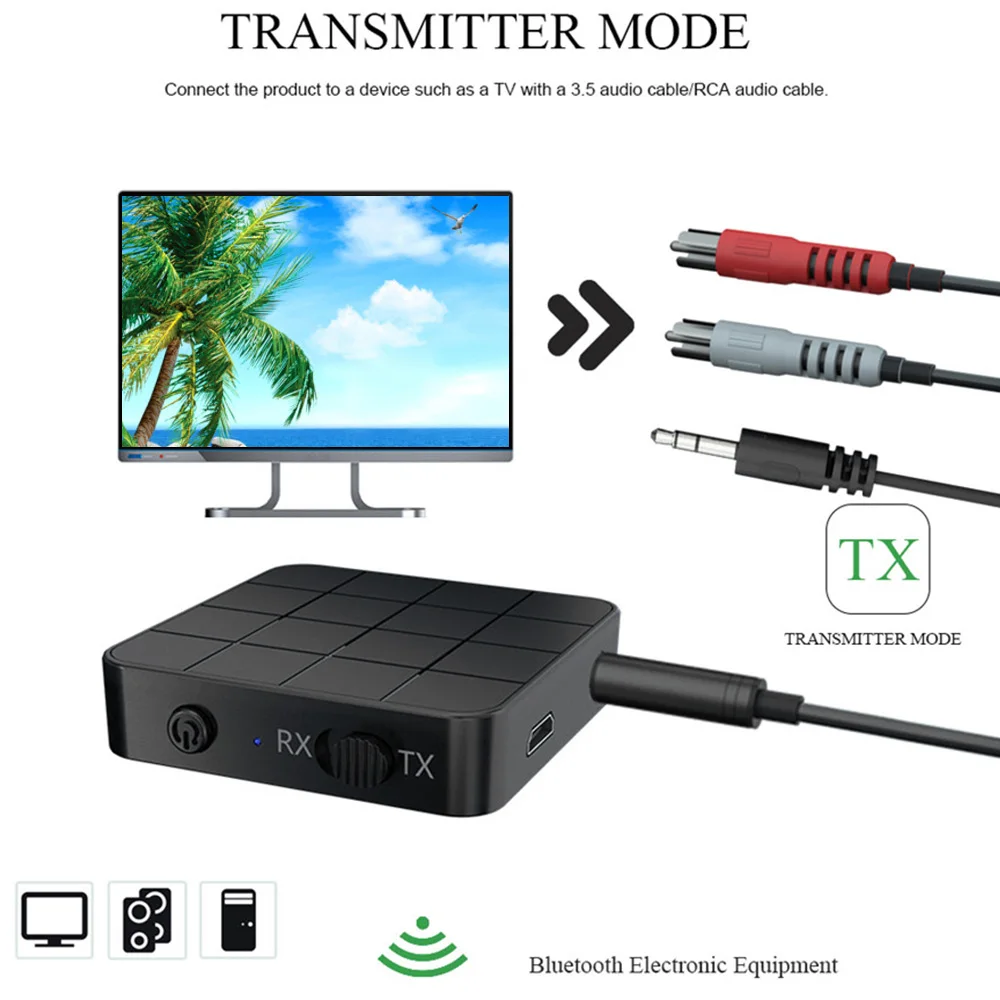Durable Bluetooth Transmitter Receiver Hands Free Speaker Headphone HIFI 2 In1 RCA Audio Adapter Sound Power Amplifier