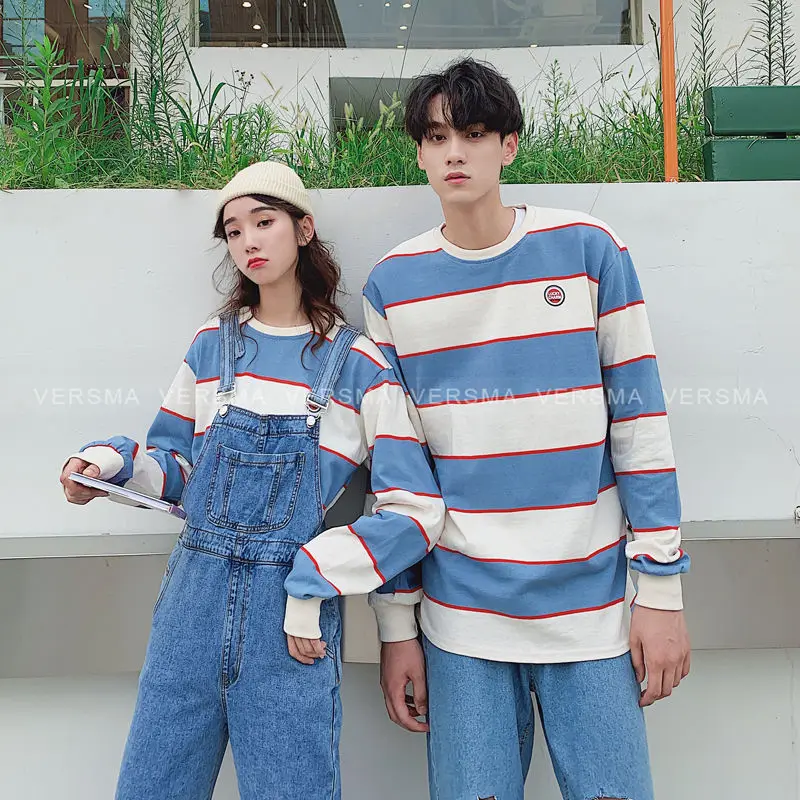 VERSMA, Корейская Ulzzang, блестящая полосатая Мужская футболка, Мужская одежда, хип-хоп Уличная одежда, негабаритная футболка с длинным рукавом для мужчин, Прямая поставка