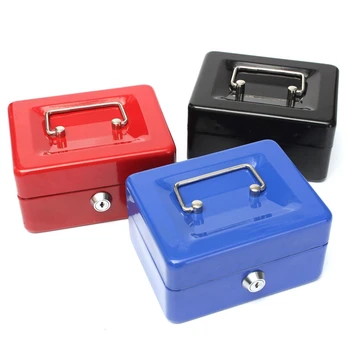 

Lockable Cash Coin Money Storage Safe Security Box Holder Suitcase With Lock Key 6 Compartment Tray