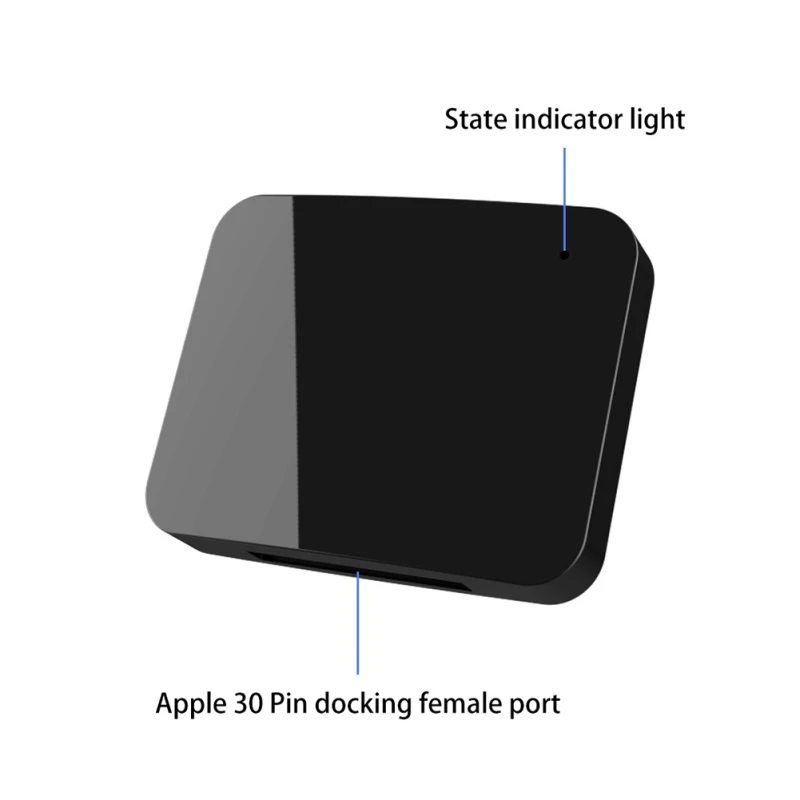 

New Solid Black 30Pin Bluetooth 5.0 Transmitter Receiver Wireless Music Stereo Audio For IPod