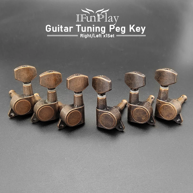 Niko Vintage Style Bronze Guitar Tuning Pegs Locking Strings Tuners