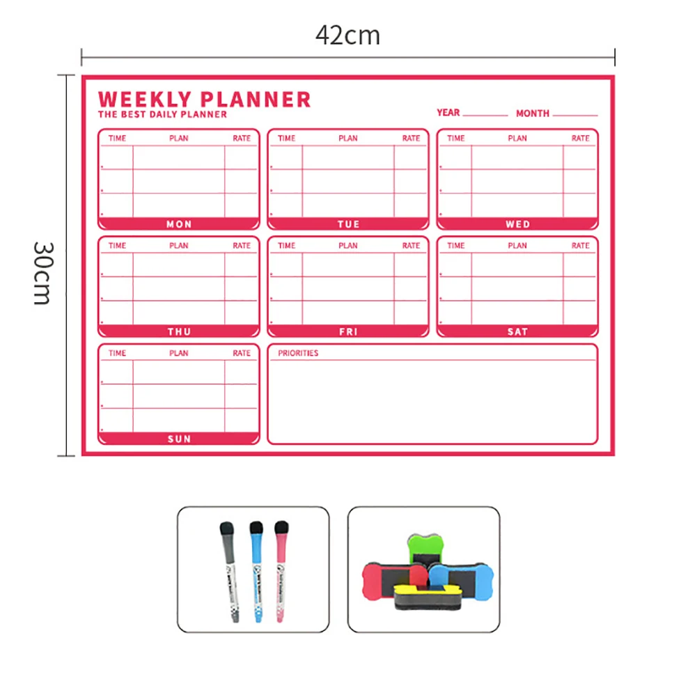 Магнитная стираемая доска для сообщений, планировщик на месяц, неделю, календарь, наклейка, классная доска для детей, школьные подарки, бизнес-офис, календарь для совещаний