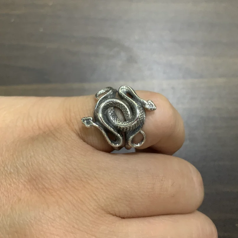 【超希少】Silver Snake Ring 925 vintage / 9号 Amazon.com: THJEW Unisex Antique Silver Wrap Snake Ring,Cool