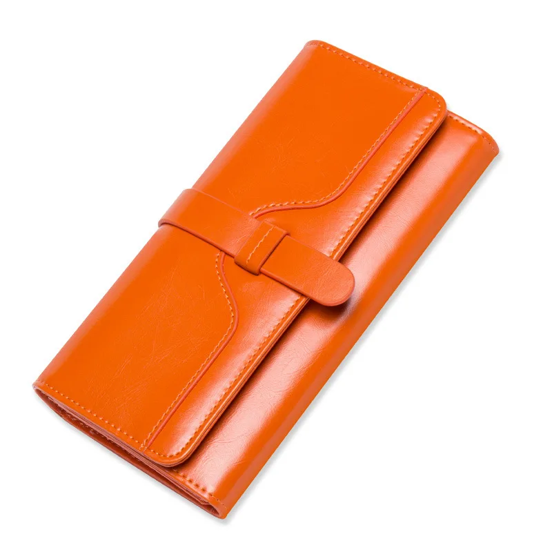 Модный женский кошелек женский длинный зажим для денег - Цвет: Оранжевый