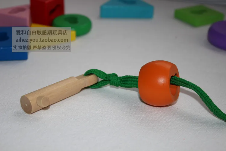 Japan Key Beaded Bracelet+ Picture Book Threading Wooden CHILDREN'S Toy
