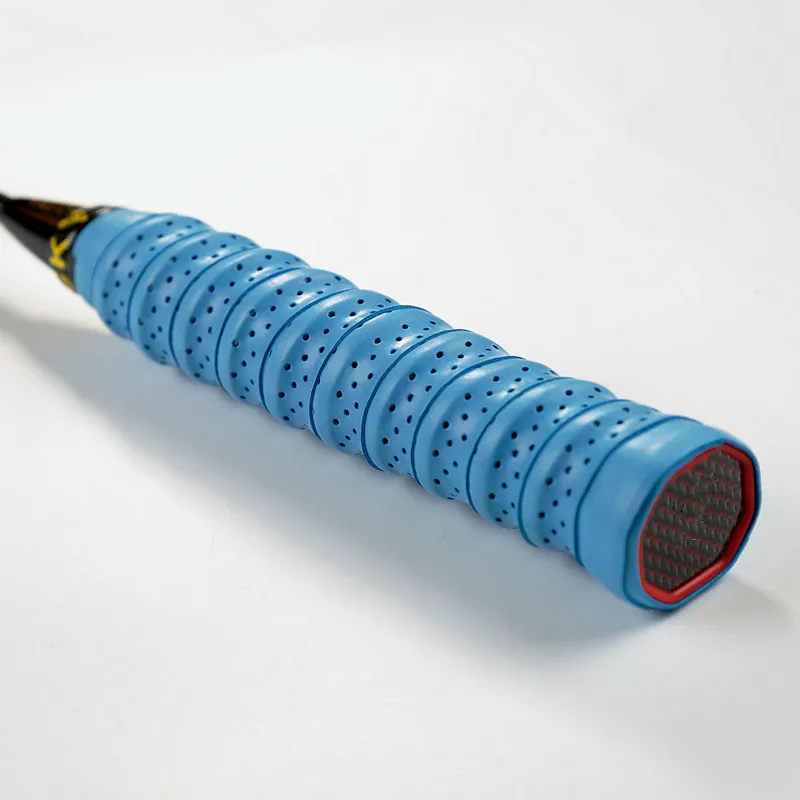 Впитывающая Пот ручка для бадминтонной ракетки лента противоскользящая прочная Теннисная ракетка Sweatband открытый инструмент - Цвет: Синий