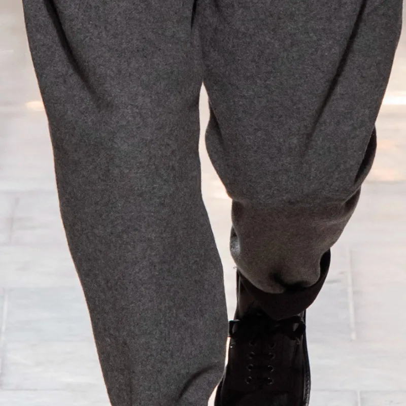 Men Harun Trousers Autumn And Winter New Thickened Woolen Retro Fashion Popular Leisure Large Size Trousers Loose