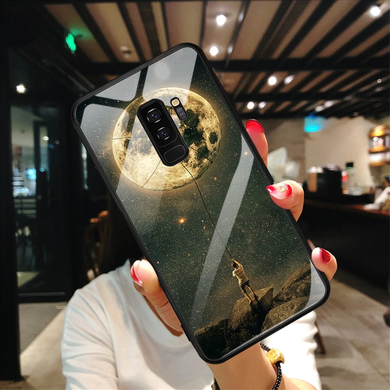 Закаленное Стекло чехол для телефона для samsung S8 S9 S10 плюс S10e A20 A10 A30 A50 A70 M20 A7 3D чехол с рисунком в армейском стиле, с принтом в виде цветов и мягкий чехол - Цвет: KunDQ