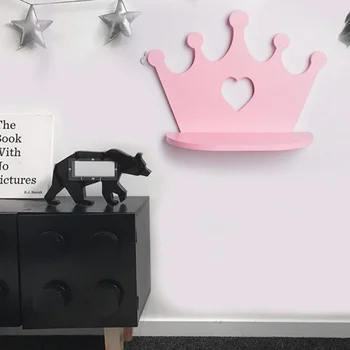 

Crown Shape Cute Wall Mounted Storage Rack Decoration Rack Garden Hanging Ornaments Home Living ,