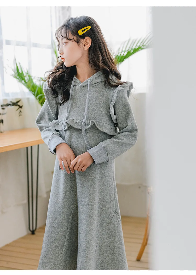 Fashion Autumn and Winter Girls Dress Long Style Plus Thicken Baby Girls Warm Dress New Casual Kids Dress for Girls,#8182