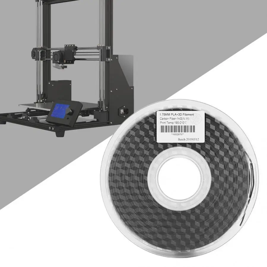 3d принтер поставляет высокотемпературные катушки из углеродного волокна нити PLA 1,75 мм(размерная точность+/-0,02 мм) Черный Гладкий безопасный