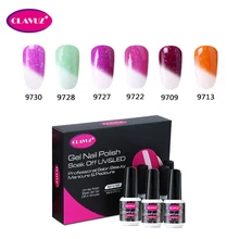 CLAVUZ 8 мл Гель-лак для ногтей 6 шт. набор Снежинка изменение цвета УФ светодиодный зимний термолак Хамелеон маникюрная Коробка Подарочный набор