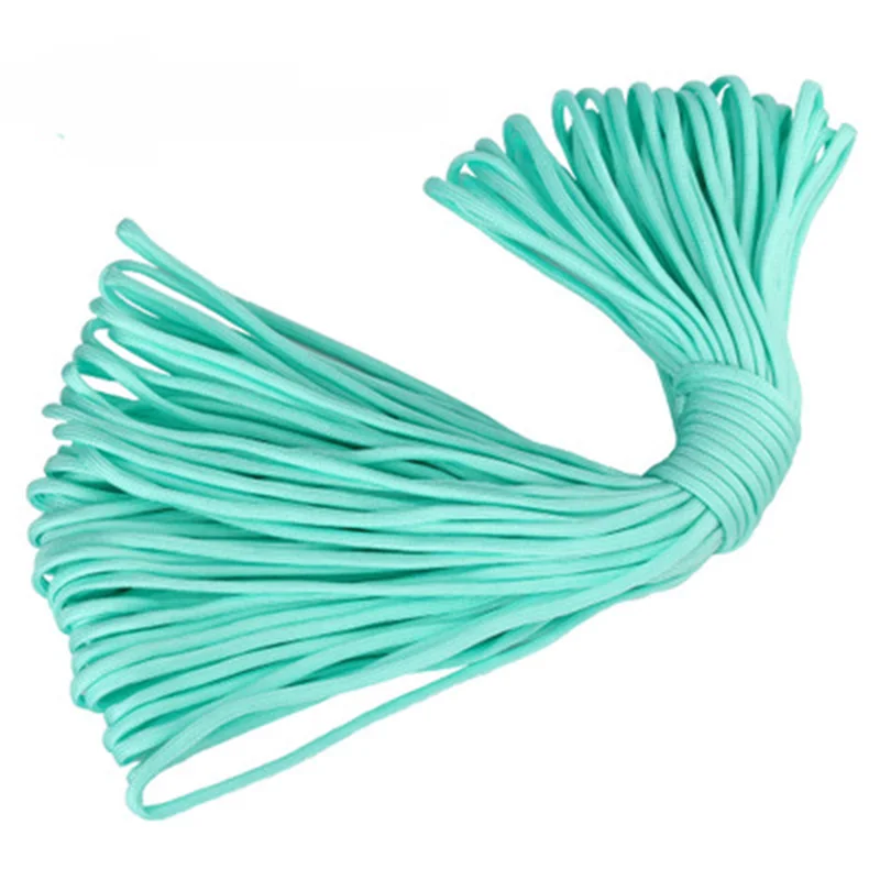 12 Colors Paracord 5mm 31/100m 7 Stand Cores Paracord Rope For Outdoor rope lifeline camping tent braided rope bracelet rope - Цвет: Light blue