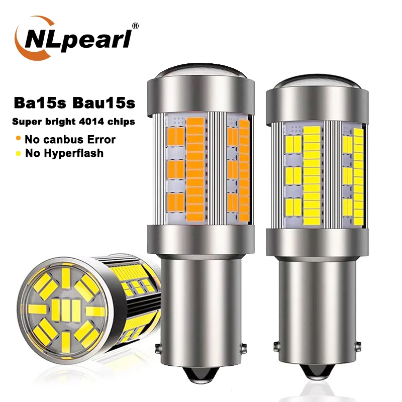 

NLpearl 2x Signal Lamp 1156 P21w Ba15s Led Bau15s Py21w 4014SMD T20 Led 7440 W21W Canbus Car Rear Turn Signal Light 12V-24V
