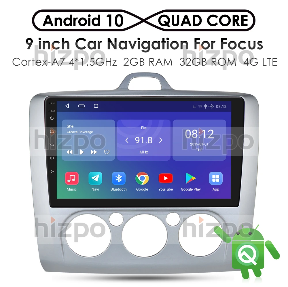 2G+32G Android 9.0 DSP Car Radio Multimedia Video Player Navigation GPS For ford focus 2 3 Mk2/Mk3 hatchback 2 din DVD Cam-in 4G