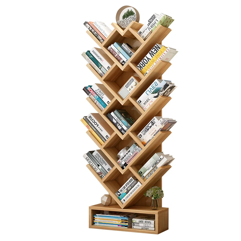 

Simple Tree Bookshelf Shelf Simple Modern Living Room Storage Shelf Bedroom Children's Bookshelf Landing Students