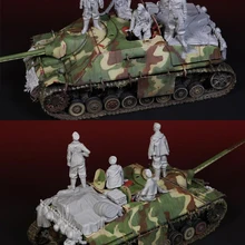 1/35 масштаб Неокрашенная смола фигура Танк команда 4 фигурки и аксессуары GK фигура