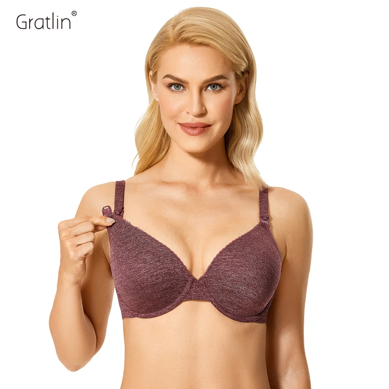 Nursing Bra Plus-Size Breastfeeding Maternity-Bralettle Lightly Gratlin Underwire Womens