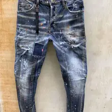 DSENQI, новинка, мужские джинсы, рваные, для DSQ, джинсы, брюки, байкерские джинсы, верхняя одежда, мужские штаны, T85
