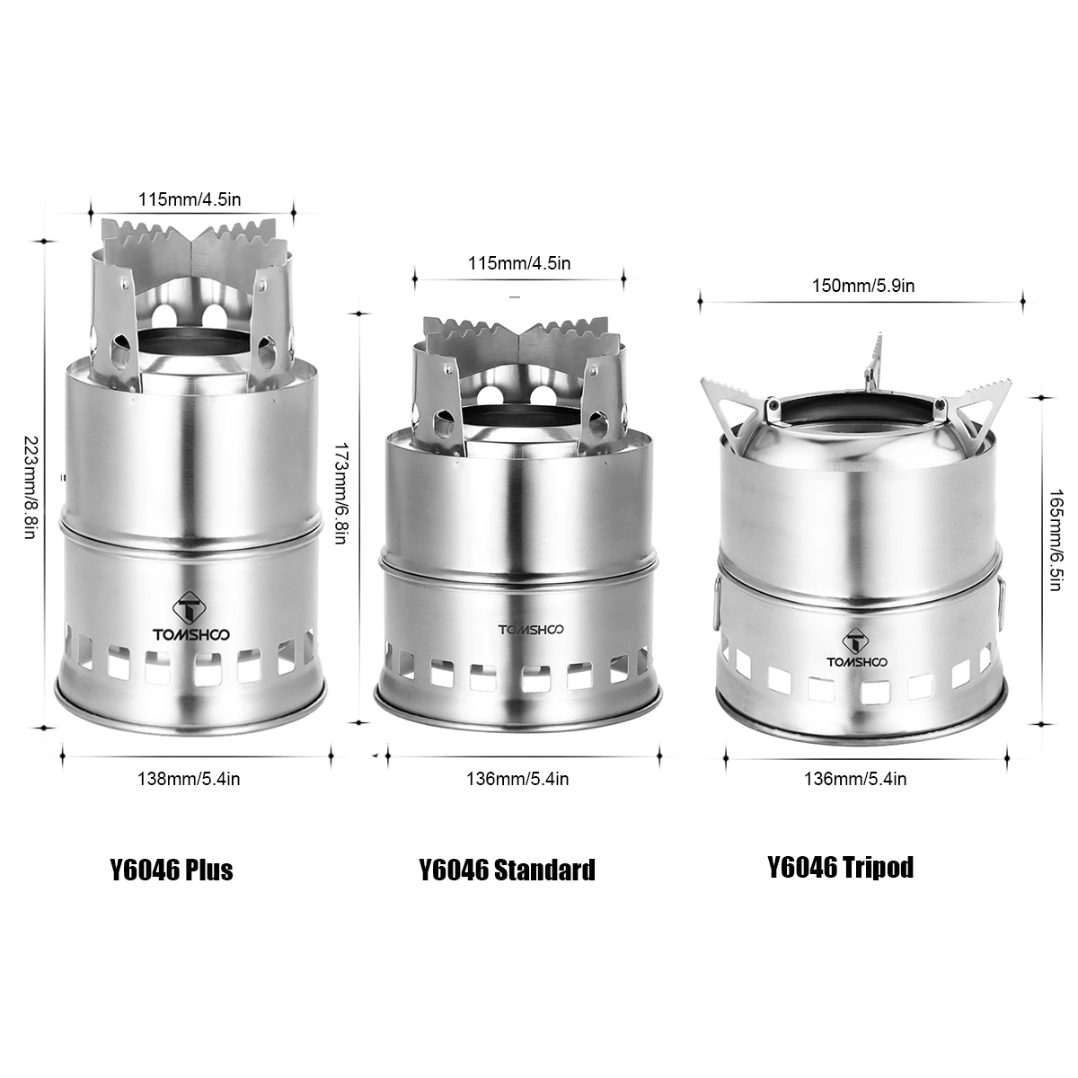 TOMSHOO Camping Wood Stove Windproof Wood Burning Stove Portable