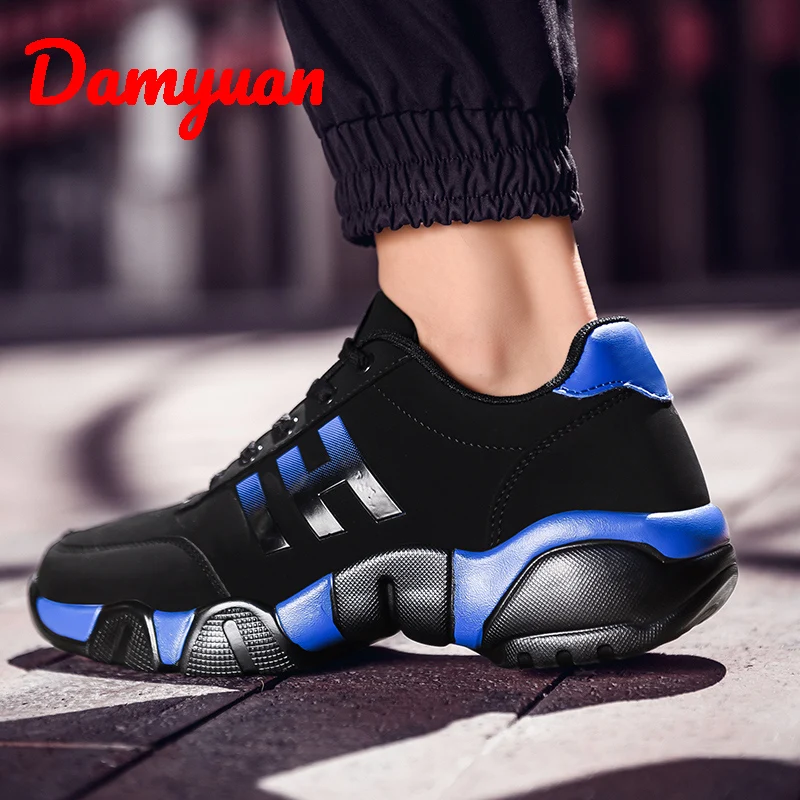 Damyuan осень зима новые модные теплые кожаные мужские кроссовки для прогулок Нескользящие удобные кроссовки для бега