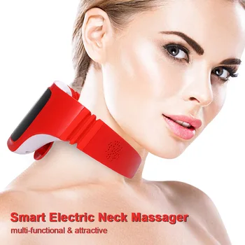 

Electric Smart EMS Neck Massager with Heating Function TF Card for Music Therapy Remote Control Wireless Travel Massagers