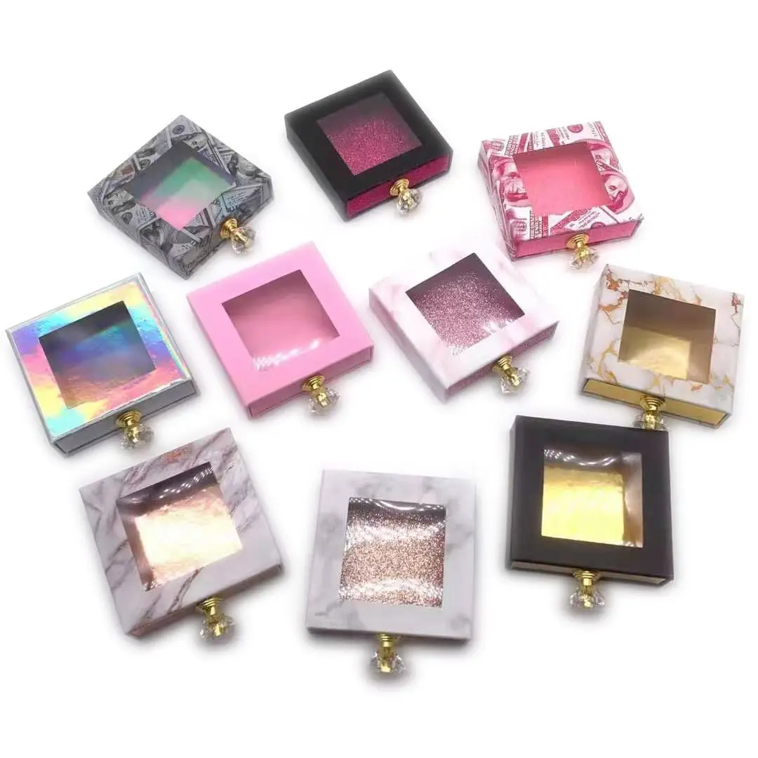 

Empty Square Drawer Eyelash Package Vendors Wholesale Bulk Lash Cases Packaging for False Eyelashes упаковка