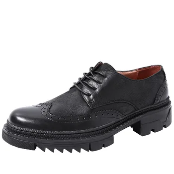 

Shoes Mens Genuine Leather Breathable Casual Shoes Thick Bottomed Bullock mens luxury shoes men designer shoes high quality