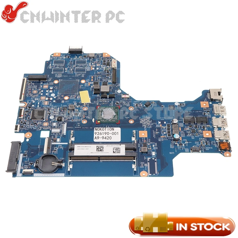 Материнская плата NOKOTION для ноутбука HP 17-AK 17Z-AK000 926190-601 926190-001 16892-1 448.0CB03.0011 A9-9420
