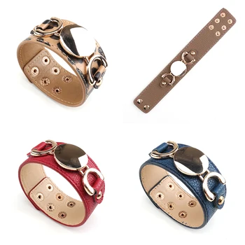 

Set of 4 Leather Napkin Rings in Black Red White Kahki Blue Leopard