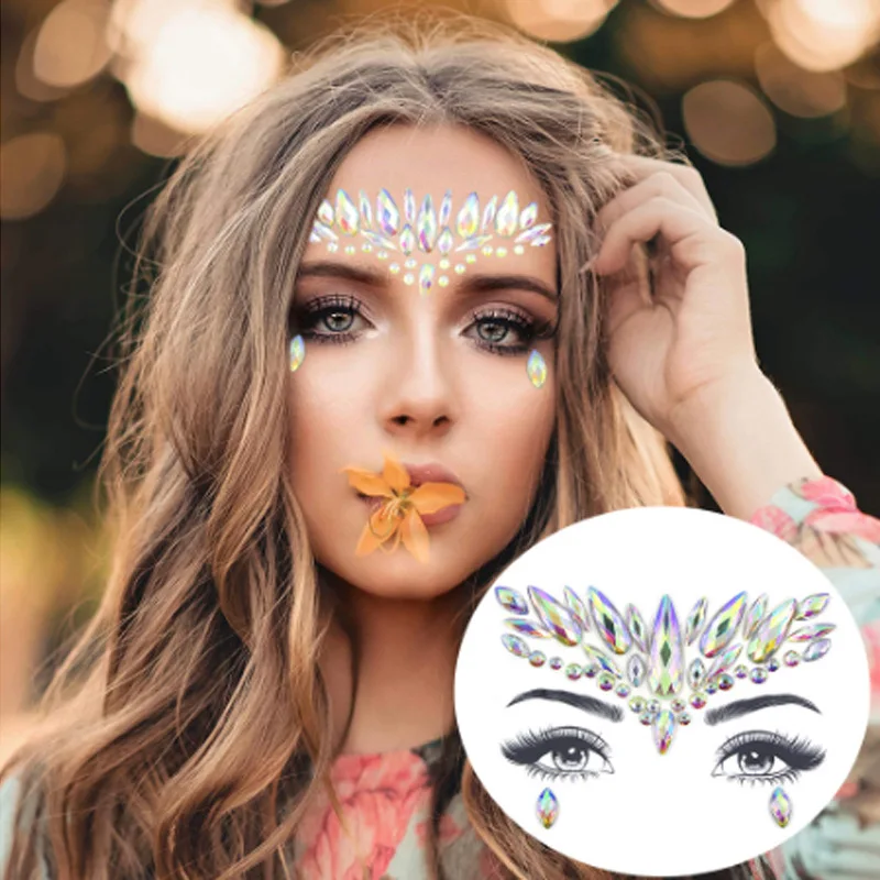 Face Art Glitter TEMPORARY TATTOOS Costume Instant Makeup Eye Decal-CHOOSE STYLE 