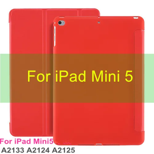 ТПУ чехол для iPad Mini 5 чехол для iPad Mini 1 2 3 7,9 дюймов мягкий кожаный чехол для iPad Mini чехол Funda Smart Cover - Цвет: Mini 5 Red