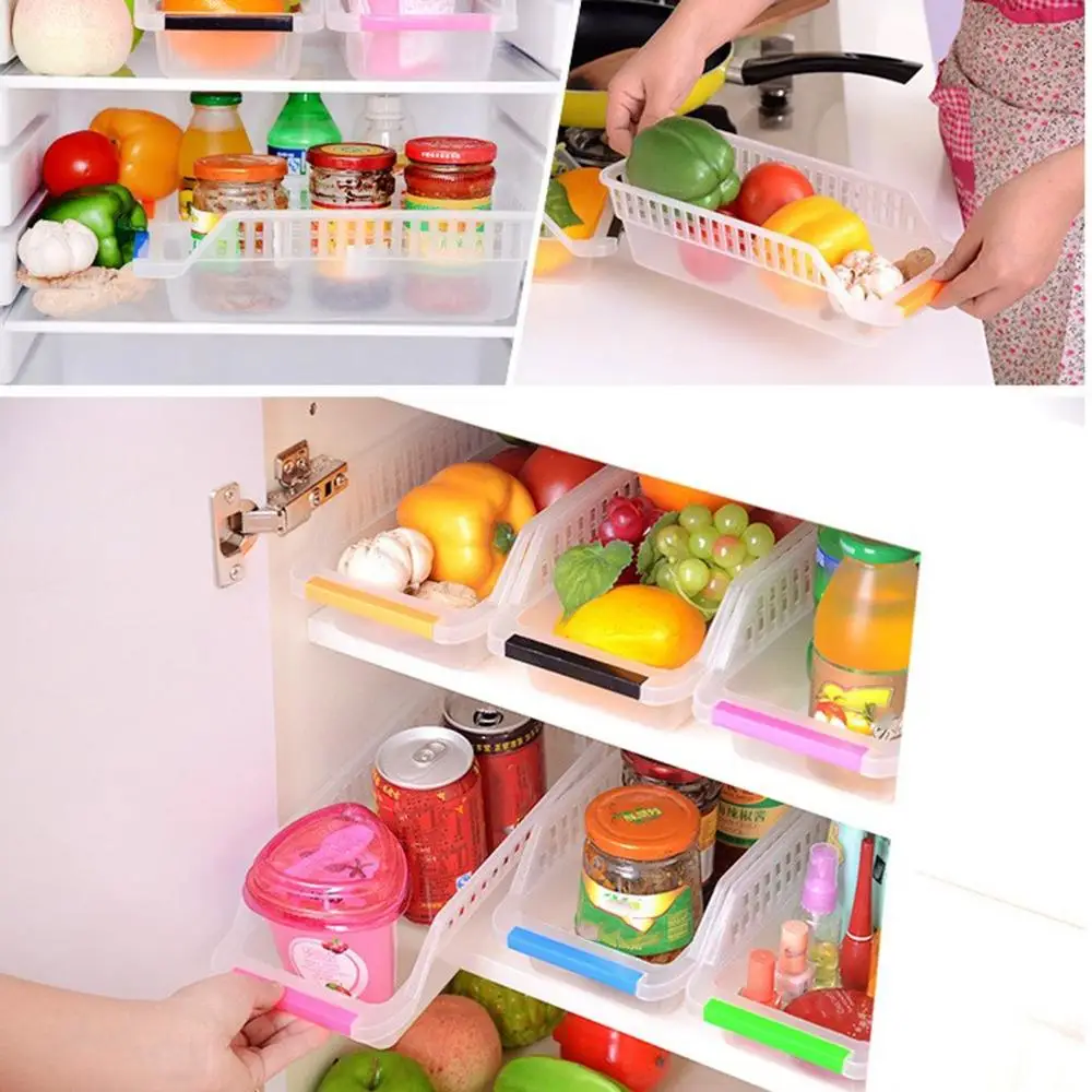 

Best 2Pcs/Lot High Quality New Slide Kitchen Fridge Freezer Space Saver Organizer Refrigerator Storage Rack Shelf Holder Drawer