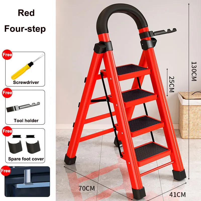 Multifuncional plegable Trolley plegable hogar escalera pequeña Mini de  espiga escalera de aleación de aluminio de