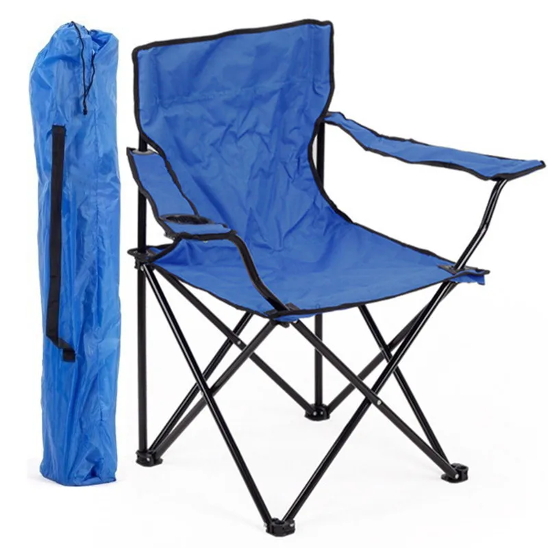 

Beach Chair Outdoor Folding Chair Fishing Chair with Armrests Send Bag-Logo