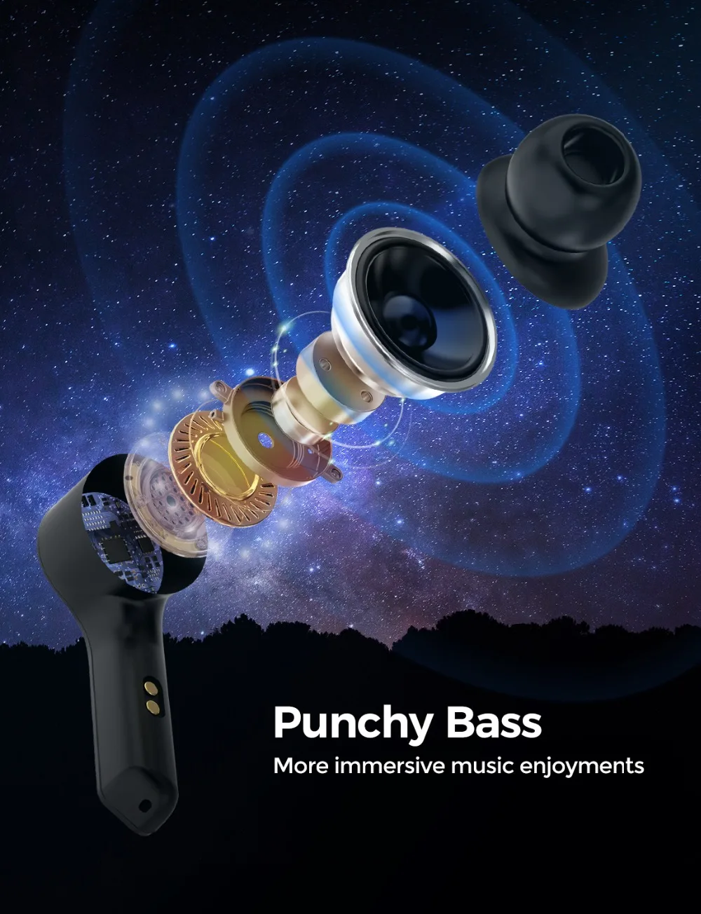 Original Mpow MS1 Wireless TWS Earphones Bluetooth Earbuds Touch Control with Charging Case 25Hrs Playtime Earphopne with Mic (2)