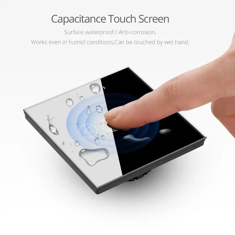 Eu Uk Standard Led Light Touch Switch Glass Panel Home Sensor Dimmer Wall Touch Screen Touch Light Switch 1 Gang 1 Way 220v Switches Aliexpress