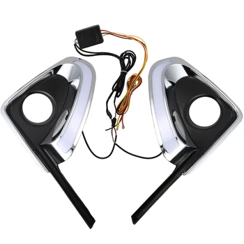 

DRL LED Daytime Running Light Daylight Fog Lamp Cover Turn Yellow Signal for Toyota Fortuner 2015 2016 2017