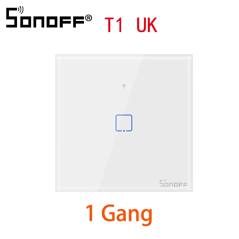 Интеллектуальный выключатель света Sonoff T1 TX умный переключатель с 1/2/3 банды Wi-Fi Панель переключатель для Google Home Alexa домашней автоматизации умного дома, Wi-Fi, Сенсор штепсельная вилка стандартов ЕС и Великобритании - Комплект: T1 UK 1C