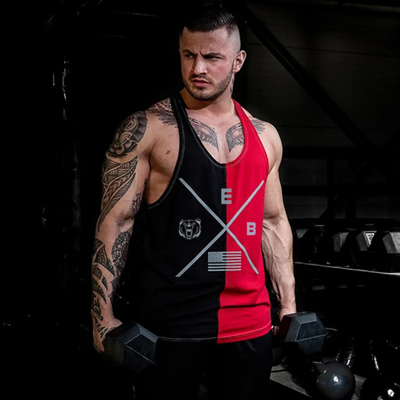 2019 Bodybuilding Stringer Tank Tops Men Fitness Singlets Gyms Clothing Mens Fashion stitching Sleeveless Shirt joggers Vest 2019 Bodybuilding Stringer Tank Tops Men Fitness Singlets Gyms Clothing Mens Fashion stitching Sleeveless Shirt joggers Vest