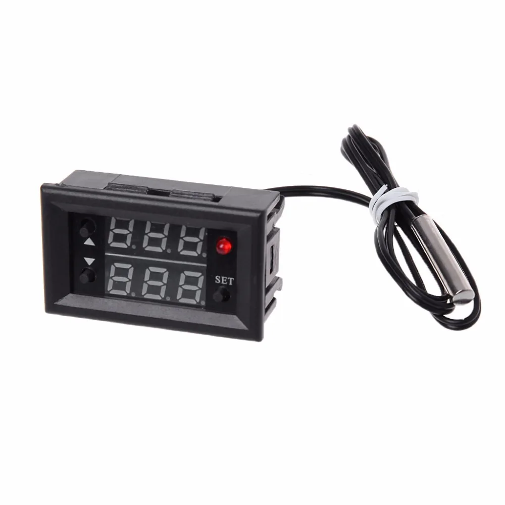 W2810 DC 12V 20A Digital Thermostat Temperature Controller Red Display with Probe