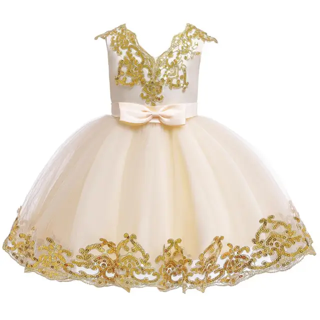 Flower Infant Baby Dress Elegant Baptism Dresses for Girls Birthday