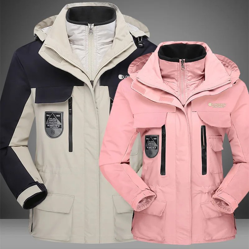 Новинка, зимние женские лыжные куртки, уличные теплые водонепроницаемые ветрозащитные куртки для катания на лыжах, сноуборде, походов, альпинизма, женские зимние куртки