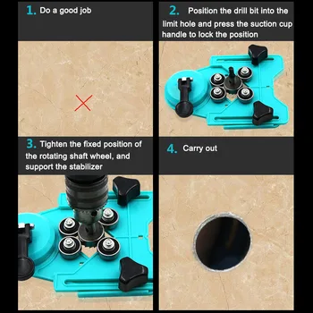

Drill Bit Tile Glass Hole Locator Saw Core Bit Guide Opening Adjustable 4-83mm SP99